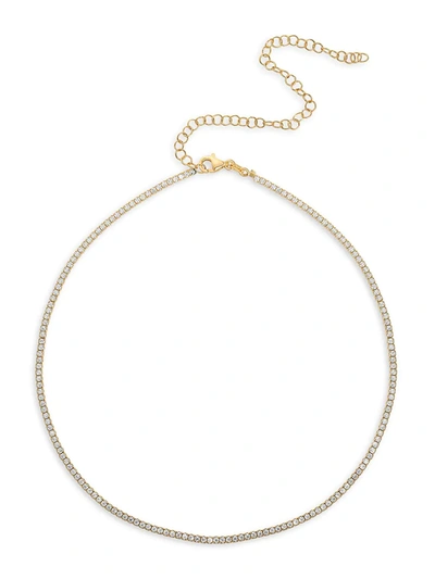 Chloe & Madison Women's Gold Vermeil & Cubic Zirconia Tennis Choker Necklace