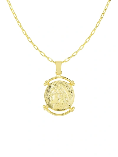 Chloe & Madison Women's Gold Vermeil Coin Pendant Necklace