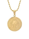 ANTHONY JACOBS MEN'S 18K GOLDPLATED STAINLESS STEEL RELIGIOUS COIN PENDANT NECKLACE,0400013661103