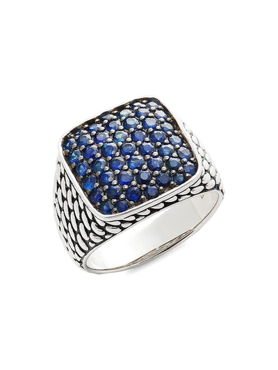 Effy Men's Sterling Silver & Blue Sapphire Ring