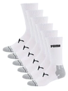Puma Men's 6-pair Logo Crew Socks In White Black