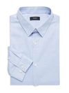 Theory Sylvain Exact Stripe Button Shirt In Olympic
