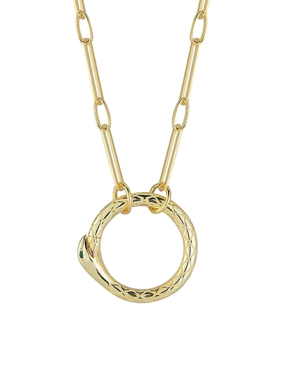 Chloe & Madison Women's Gold Vermeil Snake Ring Pendant Necklace