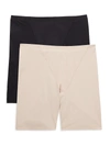 Ava & Aiden Women's 2-pack Control Top Shorts In Black Nude