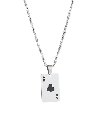 Eye Candy La Women's Luxe Silvertone Titanium Ace Of Spades Pendant Necklace In Neutral