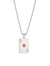 Eye Candy La Women's Luxe Silvertone Titanium Ace Of Diamonds Card Pendant Necklace In Neutral