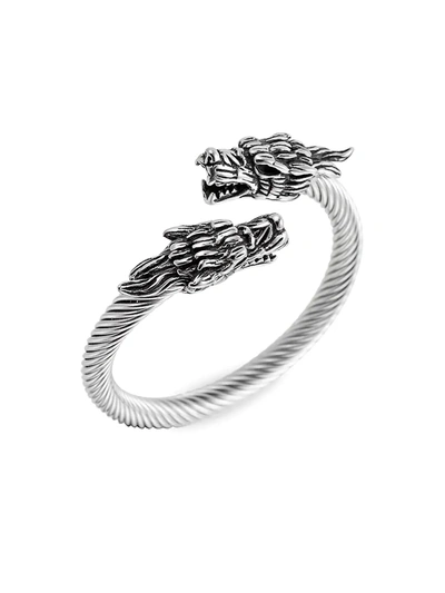 Eye Candy La Women's Luxe Double Dragon Silvertone Cuff Bracelet In Neutral