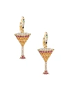 Eye Candy La Women's Luxe Martini 18k Goldplated & Cubic Zirconia Huggie Earrings In Neutral