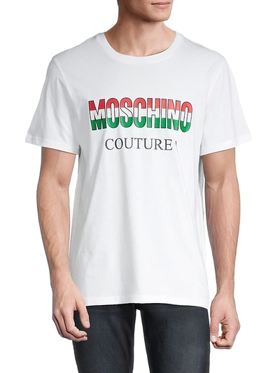 Moschino Couture ! Men's Logo Graphic T-shirt In White