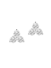 CZ BY KENNETH JAY LANE WOMEN'S LOOK OF REAL RHODIUM PLATED & CRYSTAL TRIPLE ROUND PYRAMID STUD EARRINGS,0400014057359