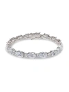 CZ BY KENNETH JAY LANE WOMEN'S LOOK OF REAL RHODIUM PLATED & CRYSTAL CHANNEL BRACELET,0400014057357