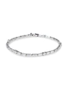 CZ BY KENNETH JAY LANE WOMEN'S LOOK OF REAL RHODIUM-PLATED & CRYSTAL TENNIS BRACELET,0400014057350