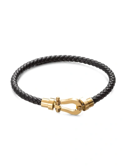 Eye Candy La Women's Luxe Sebastian 18k Goldplated & Leather Bracelet In Neutral