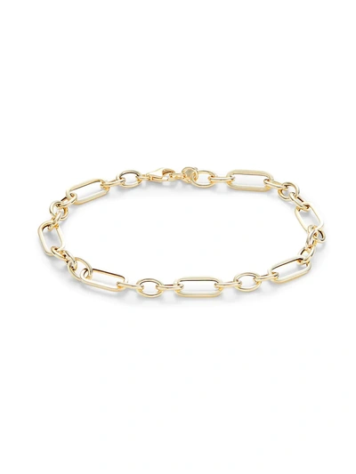 Saks Fifth Avenue Made In Italy Women's 14k Yellow Gold Paperclip Chain Bracelet
