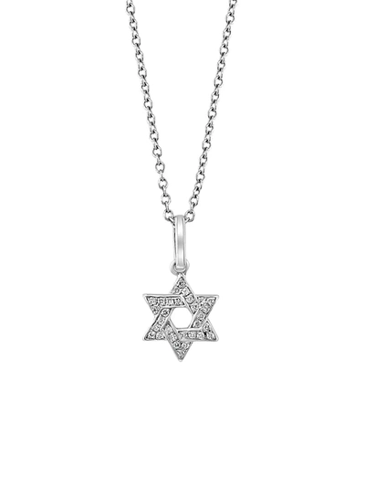 Effy Eny Women's Sterling Silver & 0.08 Tcw Diamond Star Of David Pendant Necklace