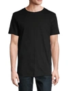Nana Judy Men's Crew Neck T-shirt With Pin Tuck Sleeve Detail In Black