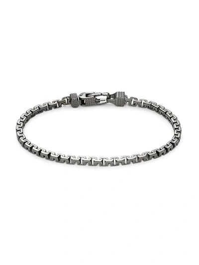 Effy Men's Black Rhodium-plated Sterling Silver Greek Box Chain Bracelet