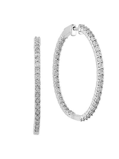 Effy Eny Women's Sterling Silver & 0.46 Tcw Diamond Hoop Earrings