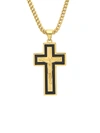 ANTHONY JACOBS MEN'S TWO-TONE STAINLESS STEEL CRUCIFIX PENDANT NECKLACE,0400014193612