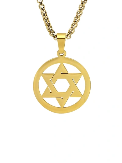 Anthony Jacobs Men's 18k Goldplated Stainless Steel Star Of David Pendant Necklace In Neutral