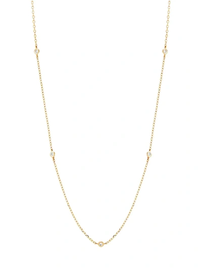 Saks Fifth Avenue Women's 14k Yellow Gold & 0.05 Tcw Diamond Station Necklace