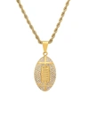 ANTHONY JACOBS MEN'S 18K GOLDPLATED STAINLESS STEEL & SIMULATED DIAMOND FOOTBALL PENDANT NECKLACE,0400014192418