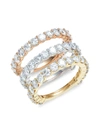 Diana M Jewels Women's 3-piece 14k Tri-tone Gold & Diamond Stackable Eternity Ring Set In Gold