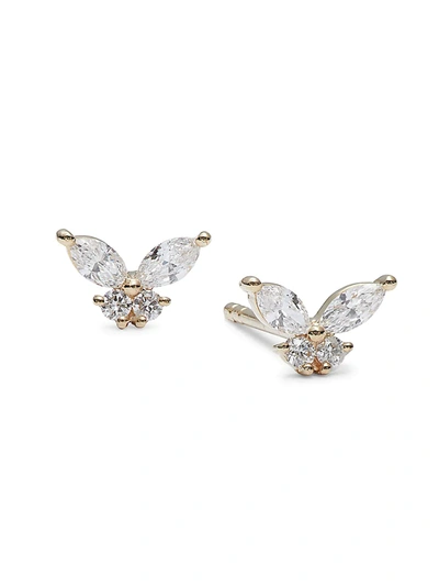 Diana M Jewels Women's 14k Yellow Gold & 0.31 Tcw Diamond Stud Earrings
