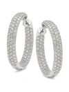 EFFY WOMEN'S 14K WHITE GOLD & 4.19 TCW DIAMOND HOOP EARRINGS,0400014158935