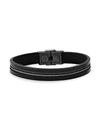 ANTHONY JACOBS MEN'S LEATHER & STAINLESS STEEL BRACELET,0400014191290