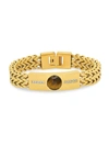 ANTHONY JACOBS MEN'S 18K GOLDPLATED STAINLESS STEEL & SIMULATED DIAMOND DOUBLE WHEAT LINK BRACELET,0400014192449