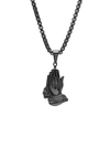 Anthony Jacobs Men's Ip Stainless Steel Prayer Hands Pendant Necklace In Neutral