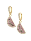 Eye Candy La Eye Candy Los Angeles Luxe Collection 18k Plated Cz Watermelon Huggie Earrings In Neutral