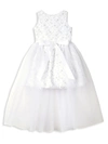 BADGLEY MISCHKA LITTLE GIRL'S 3D FLORAL WALK-THRU CRINOLINE DRESS,0400013825125