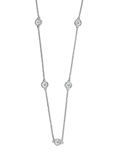 Saks Fifth Avenue Women's Diamond By Yard 14k White Gold, Rhodium-plated 14k Gold & Diamond Station Necklace