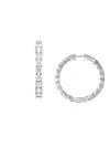 SAKS FIFTH AVENUE SAKS FIFTH AVENUE WOMEN'S 14K WHITE GOLD & DIAMOND HOOP EARRINGS,0400013904698