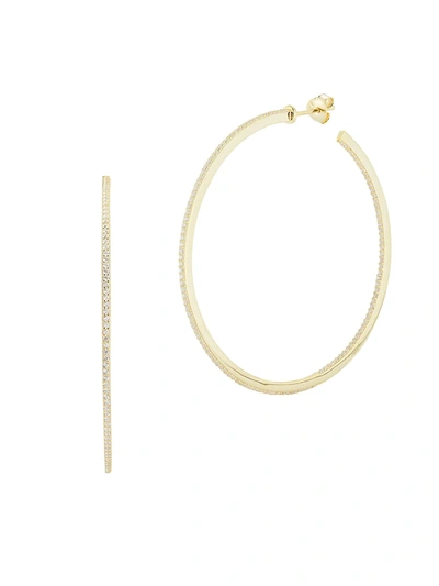 Chloe & Madison Women's 14k Yellow Gold Vermeil & Cubic Zirconia Hoop Earrings