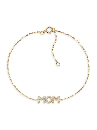 Saks Fifth Avenue Women's 14k Yellow Gold & 0.10 Tcw Diamond Mom Chain Bracelet