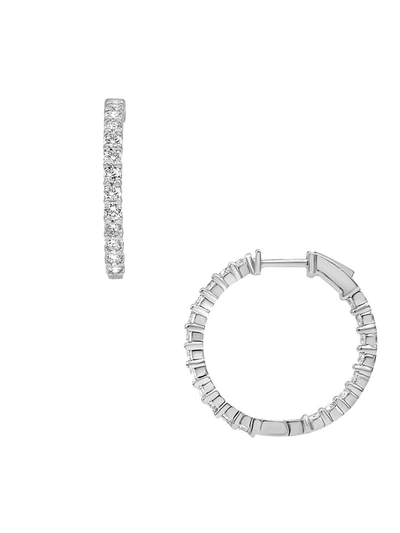 Badgley Mischka Women's 14k White Gold & 2 Tcw Lab Grown Diamond Hoop Earrings