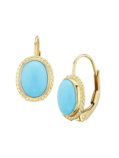 Saks Fifth Avenue Women's 14k Yellow Gold & Turquoise Earrings