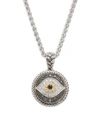 Effy Eny Women's Sterling Silver & 18k Yellow Gold, Black & White Diamond Evil-eye Pendant Necklace In Black