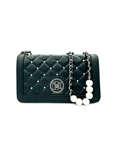 Badgley Mischka Women's Quilted Faux Leather & Faux Pearl Crossbody Bag In Black