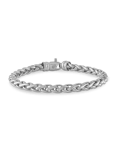 Esquire Men's Jewelry Men's Rhodium-plated Sterling Silver Bracelet