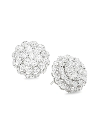Saks Fifth Avenue Women's 14k White Gold Diamond Cluster Earrings