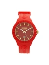 Versus Stainless Steel & Silicone Watch In Red