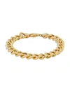 Saks Fifth Avenue Made In Italy Men's 18k Goldplated Sterling Silver Gos Curb-link Chain Bracelet In Silver