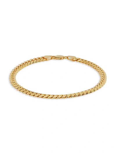 Saks Fifth Avenue Made In Italy 18k Yellow Goldplated Sterling Silver Cuban Chain Bracelet