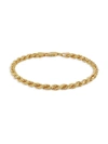 Saks Fifth Avenue Made In Italy Men's Gold Over Silver Rope Chain Bracelet In Silver