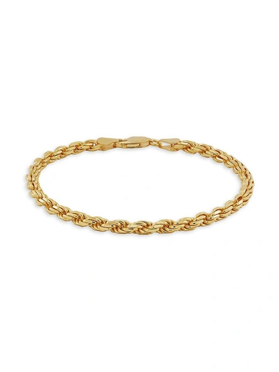 Saks Fifth Avenue Made In Italy Men's Gold Over Silver Rope Chain Bracelet