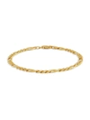 Saks Fifth Avenue Made In Italy Women's 18k Yellow Goldplated Sterling Silver Figaro Chain Bracelet In Silver